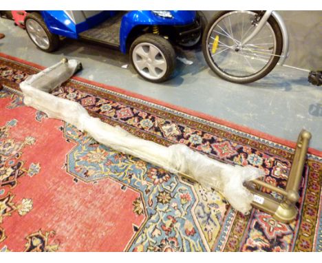 BRASS FIRE SURROUND. Vintage adjustable brass fire surround 