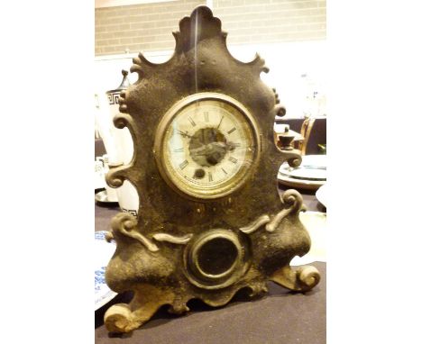 AMERICAN CLOCK. Steel fronted American period clock