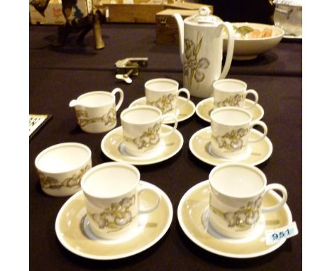 SUSIE COOPER COFFEE SET. Susie Cooper Iris pattern coffee set