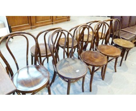 BENTWOOD CHAIRS. Set of nine Vintage bentwood chairs 
