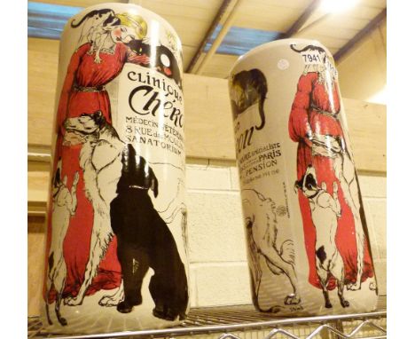 CERAMIC VASES. Pair of tall ceramic vases, H: 45 cm