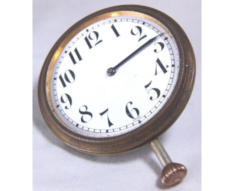 TRAVELLING CLOCK. Large crown wind travelling clock lacking mount, D: 7 cm 