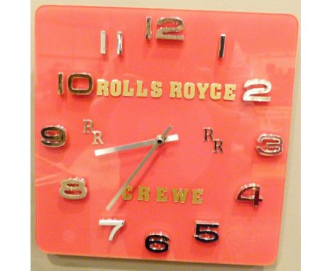 ROLLS ROYCE WALL CLOCK. Rolls Royce Advertising wall clock