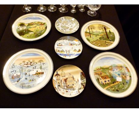 DECORATIVE PLATES. Set of Villeroy and Boch the four seasons decorative plates and three Poole examples 