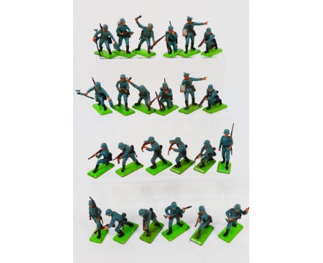 Britains Deetail - An unboxed collection of 24 Britains Deetail German Infantry figures. The group is an accumulation of Brit