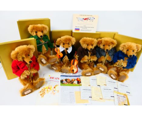 Dean's Rag Book - Musical Bears. A set of Six Dean's Rag Book limited edition Musical teddy bears: Victor the Violin, Max the