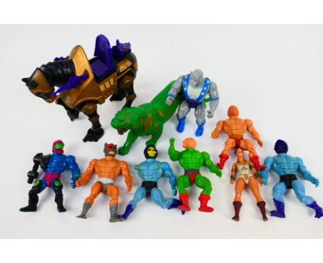 He-Man - MOTU - Mattel. A selection of Nine He-Man MOTU figures and One Thundercats figure. All loose and appearing in Playwo