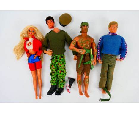  Palitoy, Mattel, General Mills Toy Group - 4 x unboxed Action Man and Barbie figures - Lot includes a Palitoy 1964 Action Ma