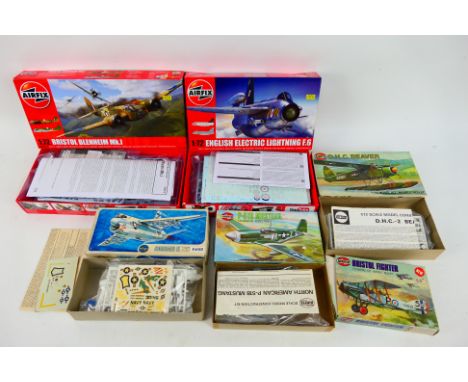 Airfix - Six boxed 1:72 scale plastic military aircraft model kits from Airfix. Lot includes Airfix #03017 DHC Beaver;  A0504