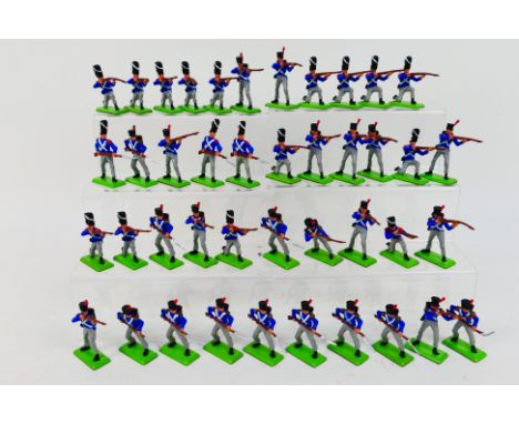 Britains Deetail - An unboxed collection of 42 Britains Deetail 'Battle of Waterloo' French Infantry figures. The group is an