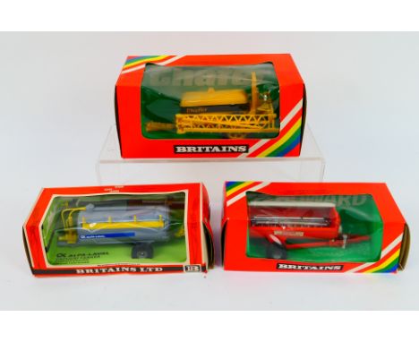 Britains - Three boxed Britains farm implements. Lot consists of Britains #9560 Vacuum Tanker; #9567 Chafer Sprayer; and #956