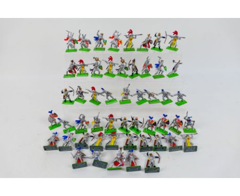 Britains Deetail - 52 unboxed Britains Deetail Knights on Foot. The lot includes figures in a variety of different poses.  Th