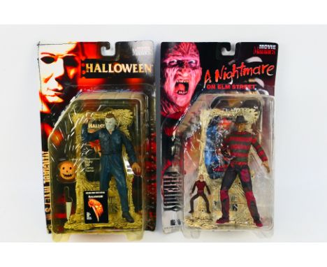 McFarlane Toys - Spawn - Halloween, A Nightmare On Elm Street - Two boxed/sealed Freddie Krueger/Michael Myers figures - Lot 