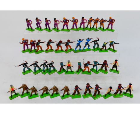 Britains Deetail - 45 unboxed Britains Deetail Cowboy figures. The lot includes Cowboy figures in 9 different poses and inclu