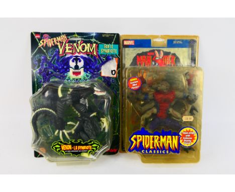Toy Biz - Spider-Man - Two boxed/sealed Spider-Man figures - Lot includes a #475003 Venom figure. A #47097 Man-Spider figure.