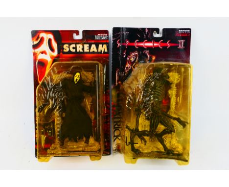 McFarlane Toys - Spawn - Movie Maniacs 1/2 - Two boxed/sealed figures - A boxed #17205 Scream 'Ghost Face' figure. A #17104 S