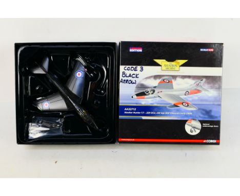 Corgi Aviation Archive - A boxed Limited Edition Code 3 1:72 scale Corgi Aviation Archive AA32712 Hawker Hunter T7. The model