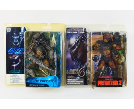 McFarlane Toys - Spawn - Aliens vs Predator, Predator 2 - Two boxed/sealed AVP, Predator 2 figures - Lot includes a #17793 AV