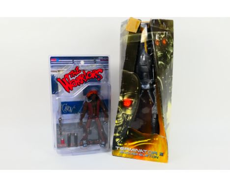 Neca - Mezco - Two boxed / carded collectible action figures. Lot comprises of a boxed Neca Terminator 2 Endoskeleton - sits 