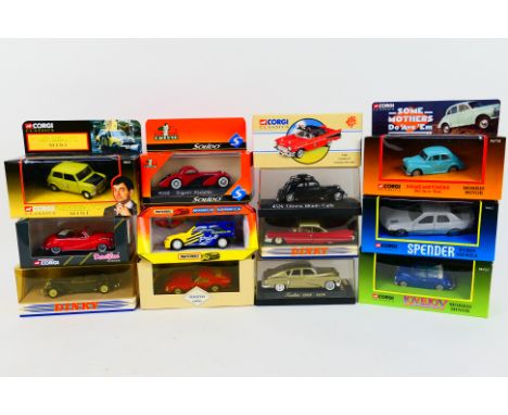 Corgi - Matchbox - Dinky - Solido - A group of boxed cars including Mr Bean's Mini # 96011, BMW 502 Cabrio # 96652, Tucker To