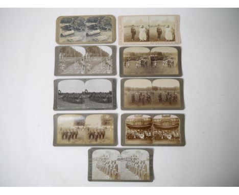 A small collection of early 20th Century stereoviews depicting Indian soldiers and military, images include Indian troops in 