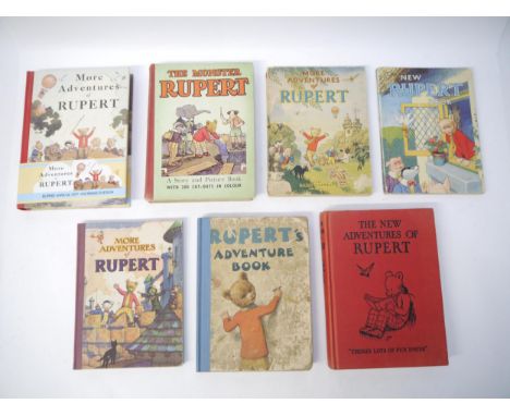 Alfred Bestall/Mary Tourtel, seven various Rupert annuals, comprising 'The New Adventures of Rupert', L, Daily Express, 1936 