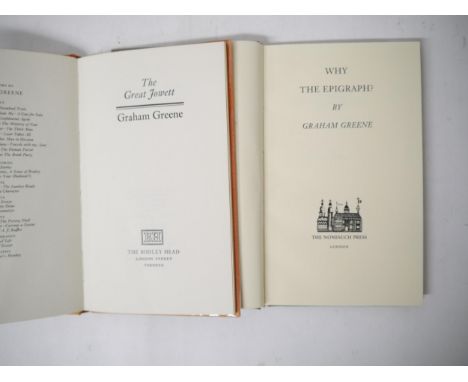 Graham Greene, 2 signed limited edition titles: 'Why The Epigraph?', London, The Nonesuch Press, 1989, 1st edition, No.148 of