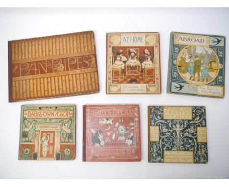 Six late C19th colour illustrated books by Walter &amp; Thomas Crane, including Walter Crane, 4 titles: 'Pan-Pipes', London, 