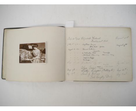 (Suffragettes, W.S.P.U., D.H. Lawrence.) A Leather bound visitor book 1912-1954 The Duke of Edinburgh Hotel, Barrow-in-Furnes
