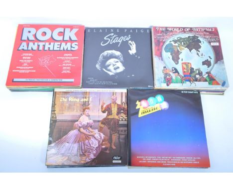 A collection of vintage 20th century LP long 33 RPM vinyl records. Including official sound tracks, compilation albums, Elain