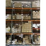Large lot of various hardware located in racking section JB. See full description, all counts approx