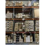 Large lot of various hardware located in racking section HE. See full description, all counts approx