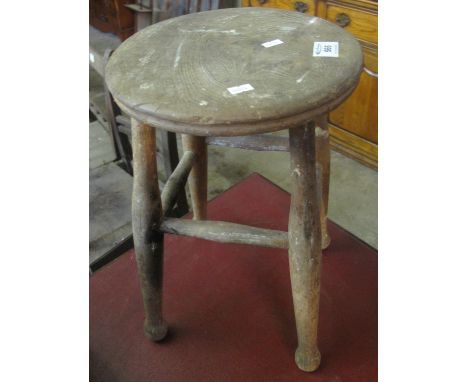 Rustic elm farmhouse stool.(B.P. 21% + VAT) 