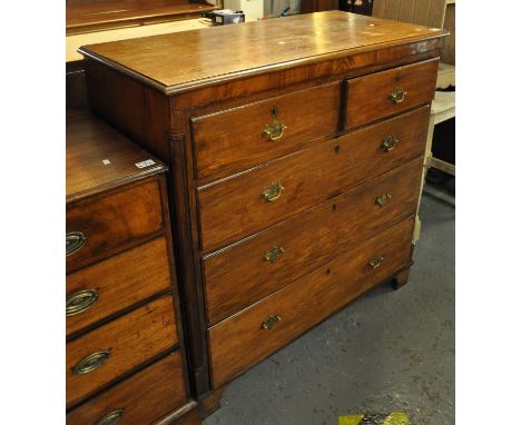 Late 19th Century mahogany straight front chest of two short and three long drawers on bracket feet. (B.P. 21% + VAT) Dimensi