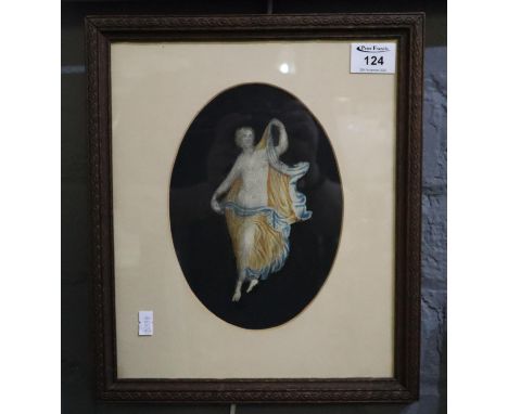 Portrait of a dancing woman in diaphanous wrap, pastels, 20 x 16cm approx. Framed and glazed.(B.P. 21% + VAT) 