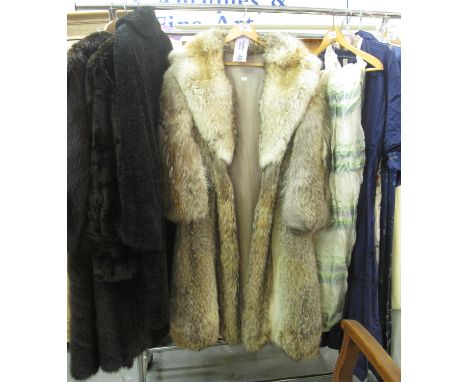 Vintage women's wolf or coyote fur coat, fully lined with suede trim to inner edges. (B.P. 21% + VAT) Has a  musty smell, are