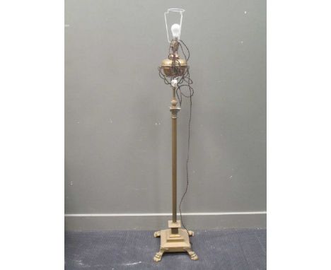 A brass telescopic standard lamp 168cm high