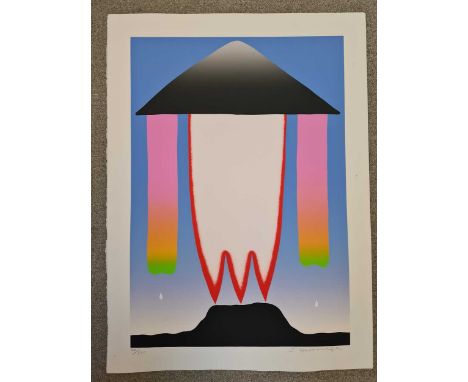 Sadamasa Motonaga, Japanese figure, screenprint, signed and numbered 60/100; Otto Herbert Hajek, Geometric Composition, scree