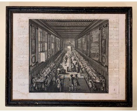 Jean Le Pautre, Plan et élévation en perspective d'un des quatre Réfectoirs des Soldats de l'hotel Royal des Invalides qui es
