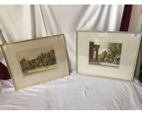  Sale Item:    2 TATTON WINTER ETCHINGS SALISBURY MARKET &amp; NEW CANAL  Vat Status:   No Vat   Buyers Premium:  This lot is
