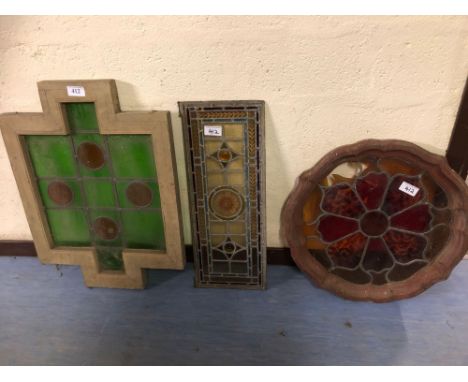  Sale Item:    3 STAINED GLASS WINDOWS (AF)   Vat Status:   No Vat   Buyers Premium:  This lot is subject to a Buyers Premium