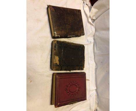  Sale Item:    BOX 3 VICTORIAN PHOTO ALBUMS(AF)   Vat Status:   No Vat   Buyers Premium:  This lot is subject to a Buyers Pre