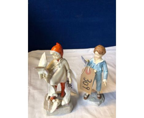  Sale Item:    2 ROYAL WORCESTER FIGURES NOVEMBER &amp; PARAKEET (AF)  Vat Status:   No Vat   Buyers Premium:  This lot is su