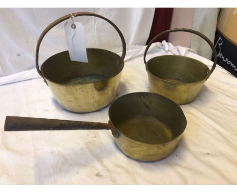  Sale Item:    3 BRASS PANS   Vat Status:   No Vat   Buyers Premium:  This lot is subject to a Buyers Premium of 15% + Vat @ 