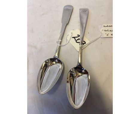  Sale Item:    2 EDINBURGH SILVER SPOONS D M &amp; M &amp; R  Vat Status:   No Vat   Buyers Premium:  This lot is subject to 