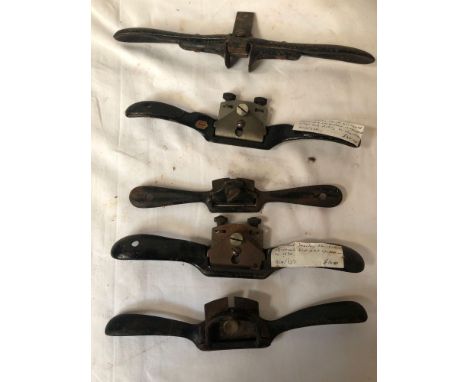  Sale Item:    BOX 5 SPOKE SHAVES   Vat Status:   No Vat   Buyers Premium:  This lot is subject to a Buyers Premium of 15% + 