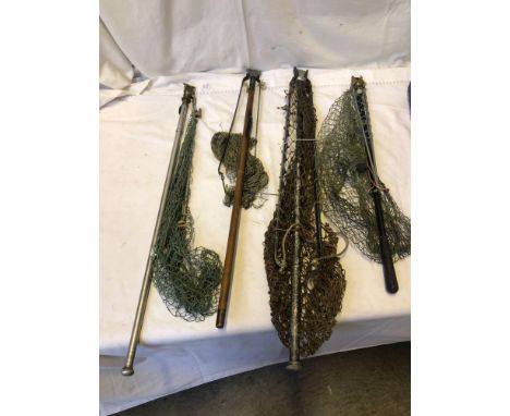  Sale Item:    4 VINTAGE LANDING NETS (AF)   Vat Status:   No Vat   Buyers Premium:  This lot is subject to a Buyers Premium 