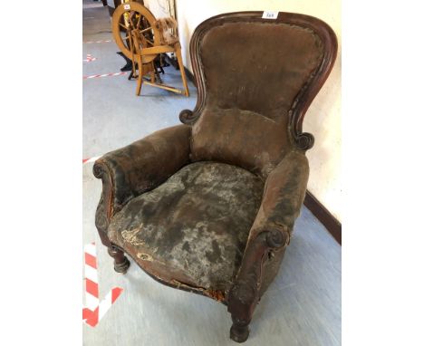  Sale Item:    VICTORIAN GENTS CHAIR (AF)   Vat Status:   No Vat   Buyers Premium:  This lot is subject to a Buyers Premium o