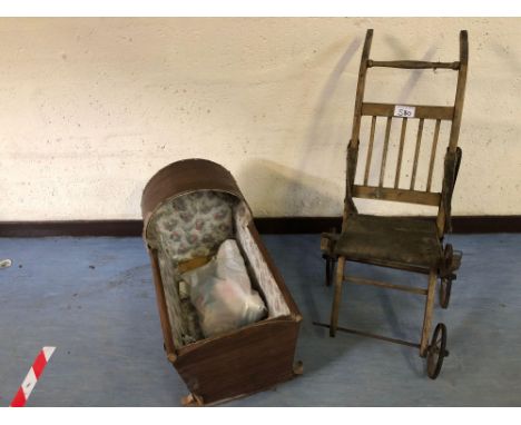  Sale Item:    CRIB &amp; INVALID CHAIR (AF)   Vat Status:   No Vat   Buyers Premium:  This lot is subject to a Buyers Premiu