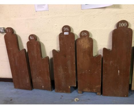  Sale Item:    5 CHURCH PEW ENDS (AF)   Vat Status:   No Vat   Buyers Premium:  This lot is subject to a Buyers Premium of 15